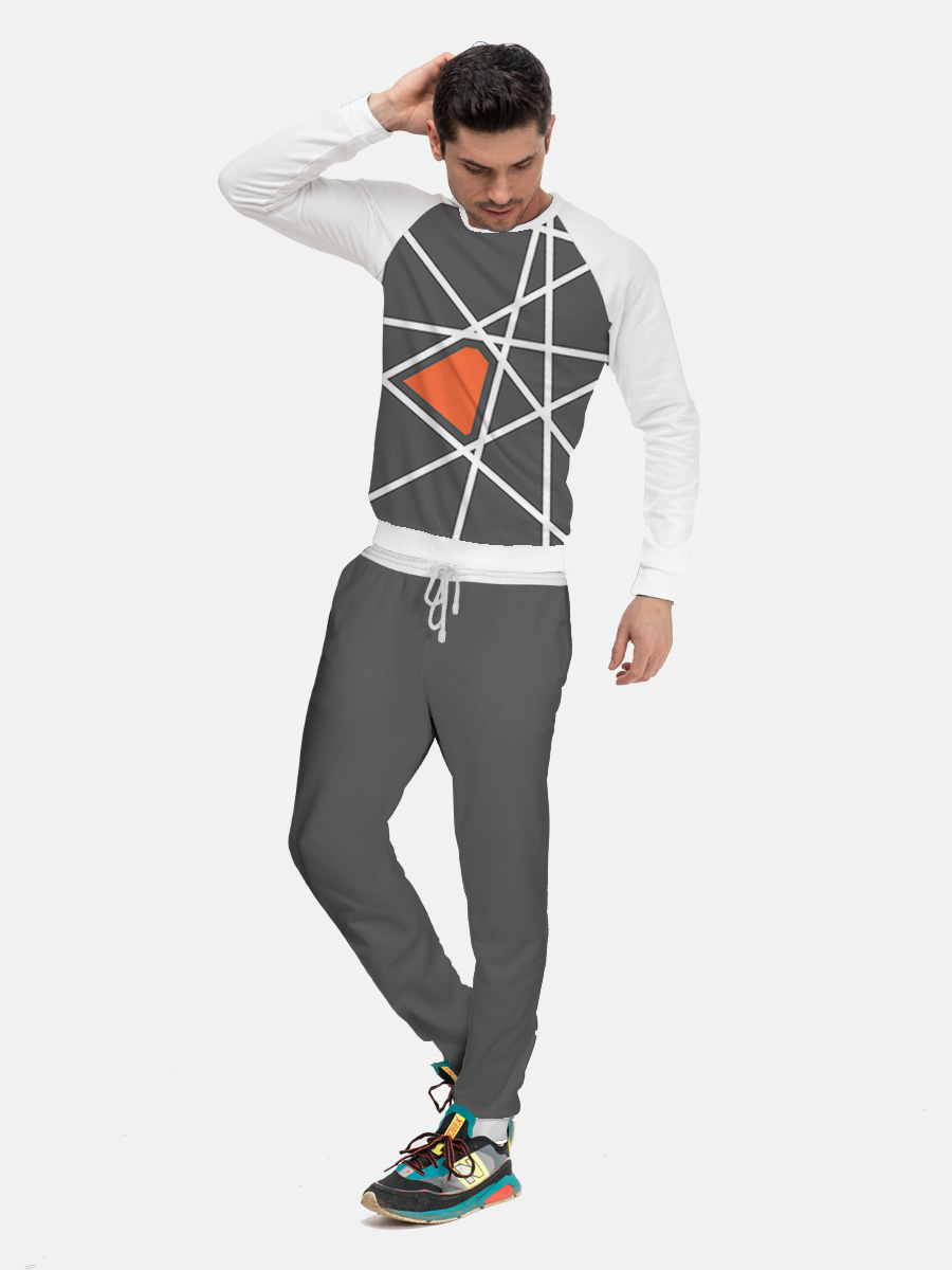 Геометрический оранжевый серый Костюм спортивный рост 176 
Геометрический оранжевый серый Костюм спортивный рост 176