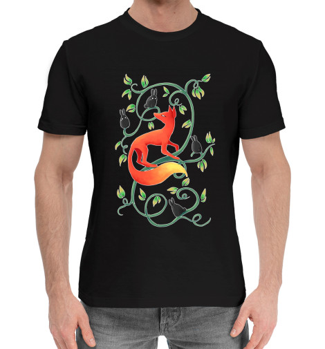 Мужская хлопковая футболка Милая лисичка 
Мужская хлопковая футболка Милая лисичка