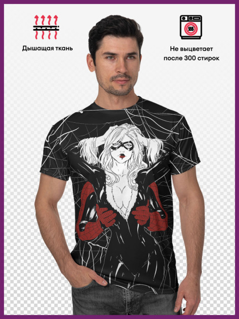 

Мужская футболка Человек паук и девушка