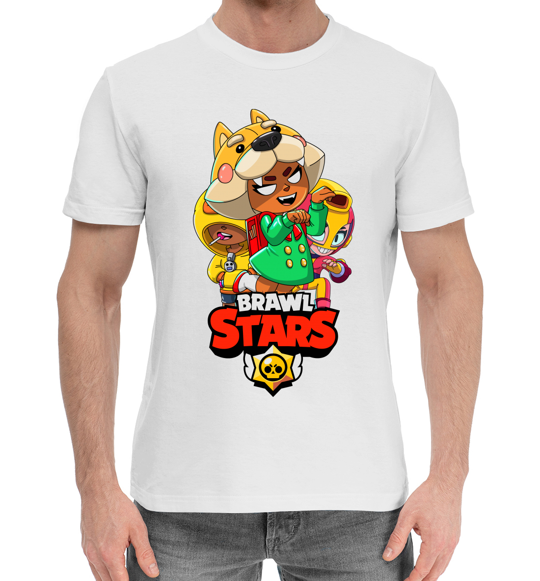 Мужская Хлопковая футболка с принтом Brawl Stars, Nita, артикул CLH-981497-hfu-2mp