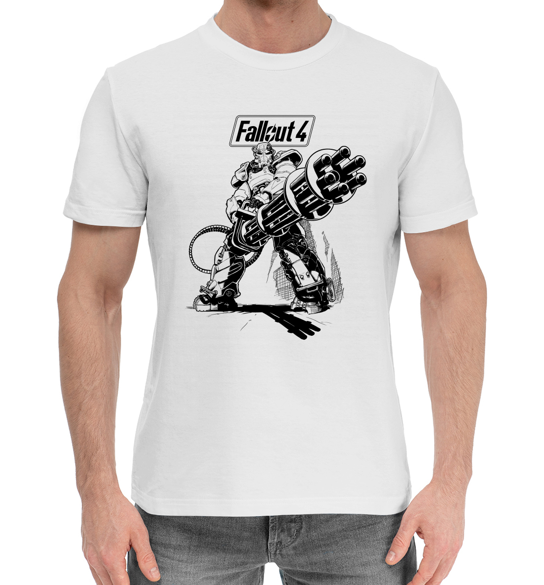 Мужская Хлопковая футболка с принтом Fallout 4, артикул FOT-297724-hfu-2mp