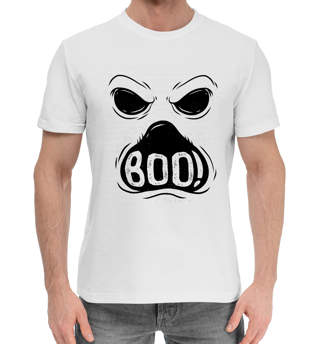 Мужская Хлопковая футболка с принтом Ghost, артикул HAL-209055-hfu-2mp