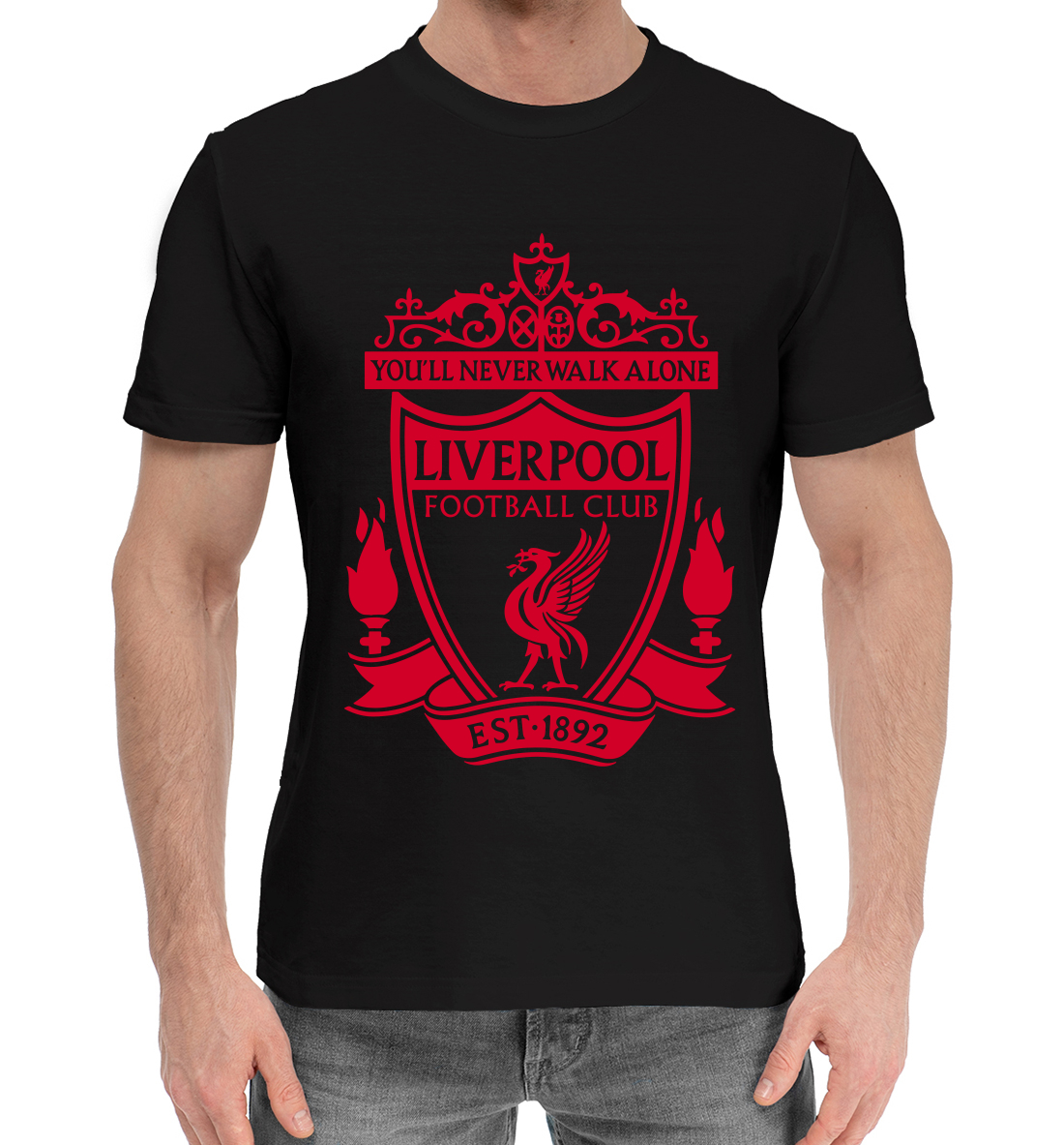 Мужская Хлопковая футболка Liverpool, артикул LVP-202591-hfu-2mp