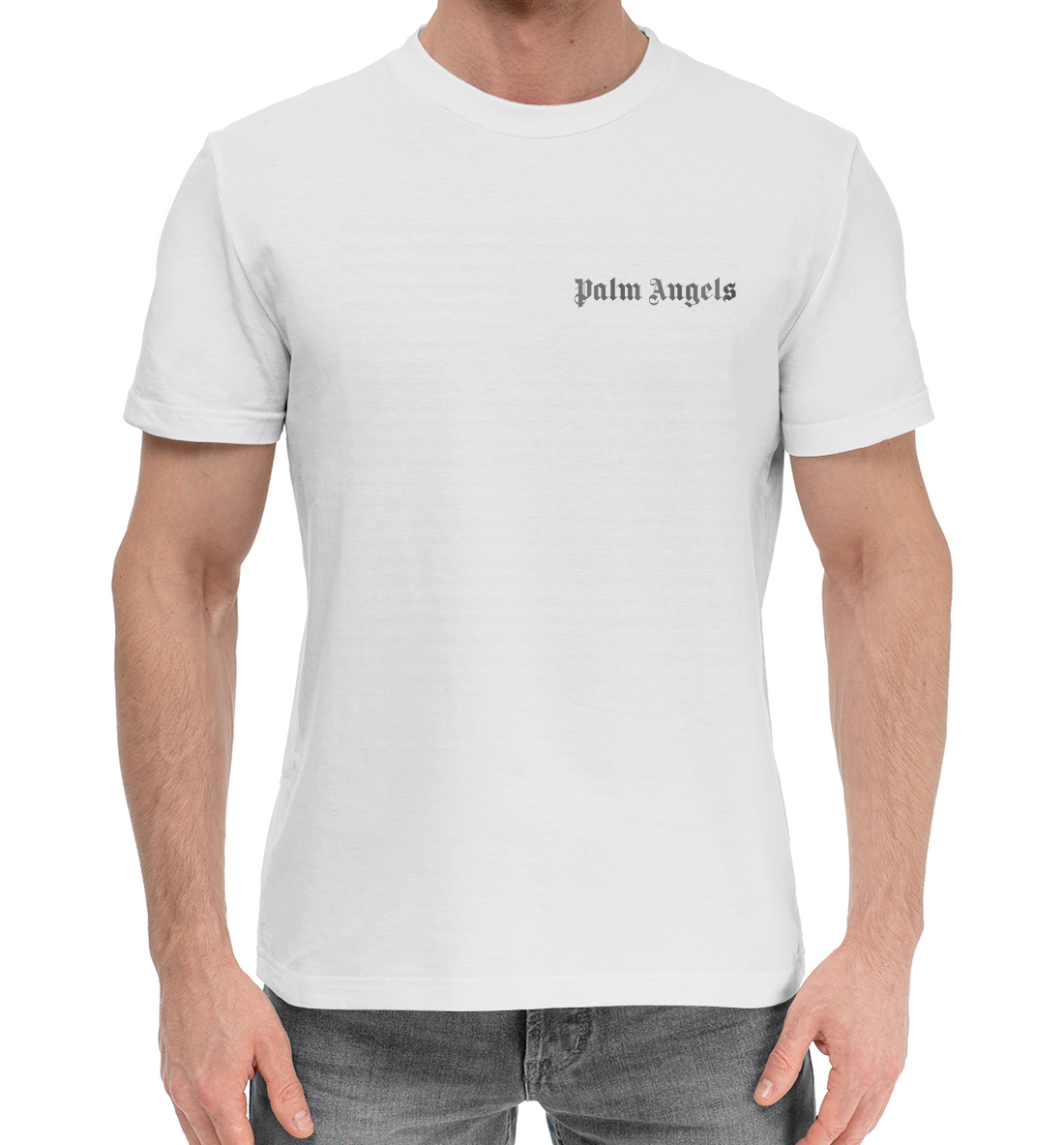 Мужская Хлопковая футболка с надписью Palm Angels, артикул PAG-242163-hfu-2mp