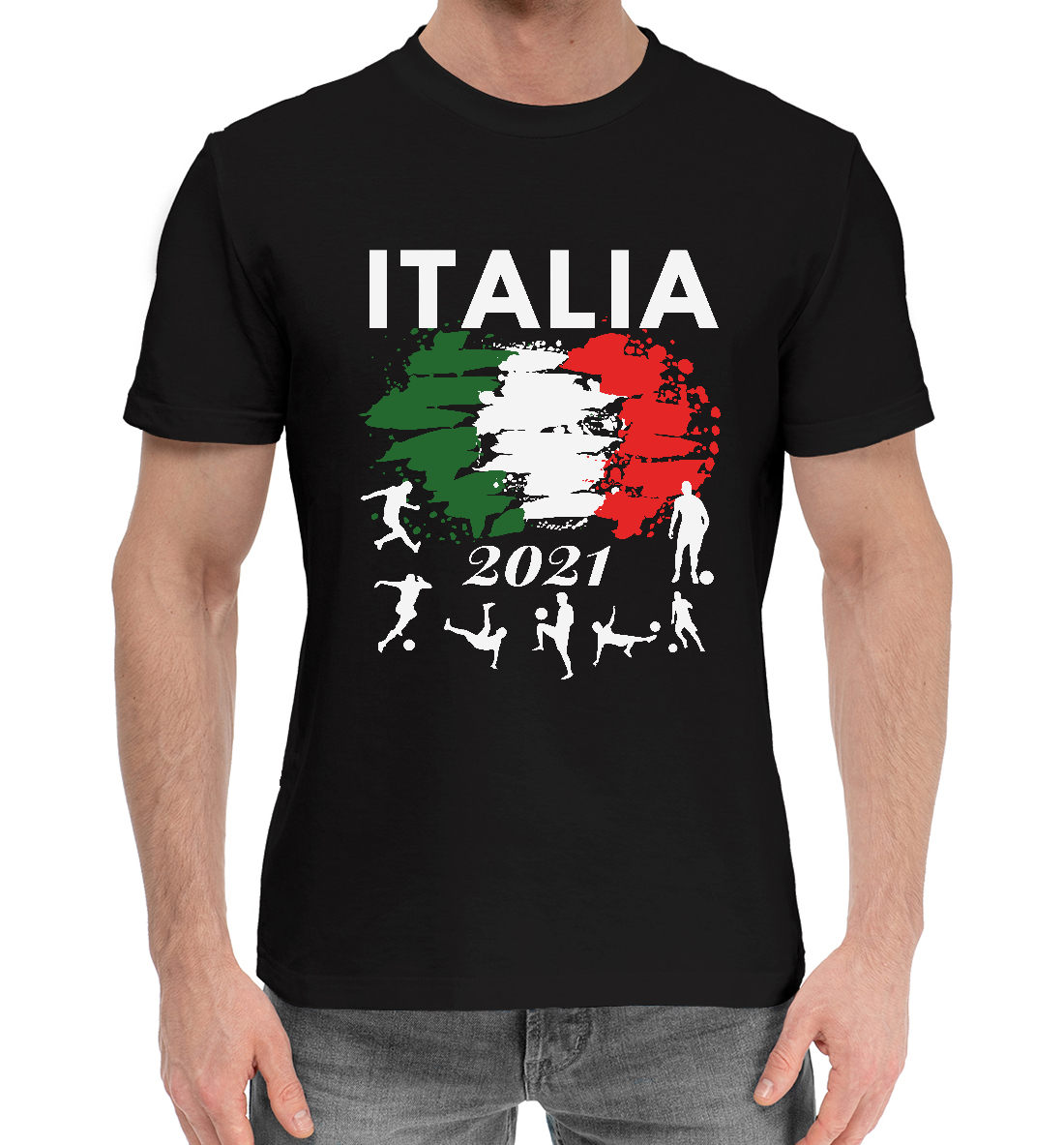 Мужская Хлопковая футболка Italia 2021, артикул SIT-422505-hfu-2mp