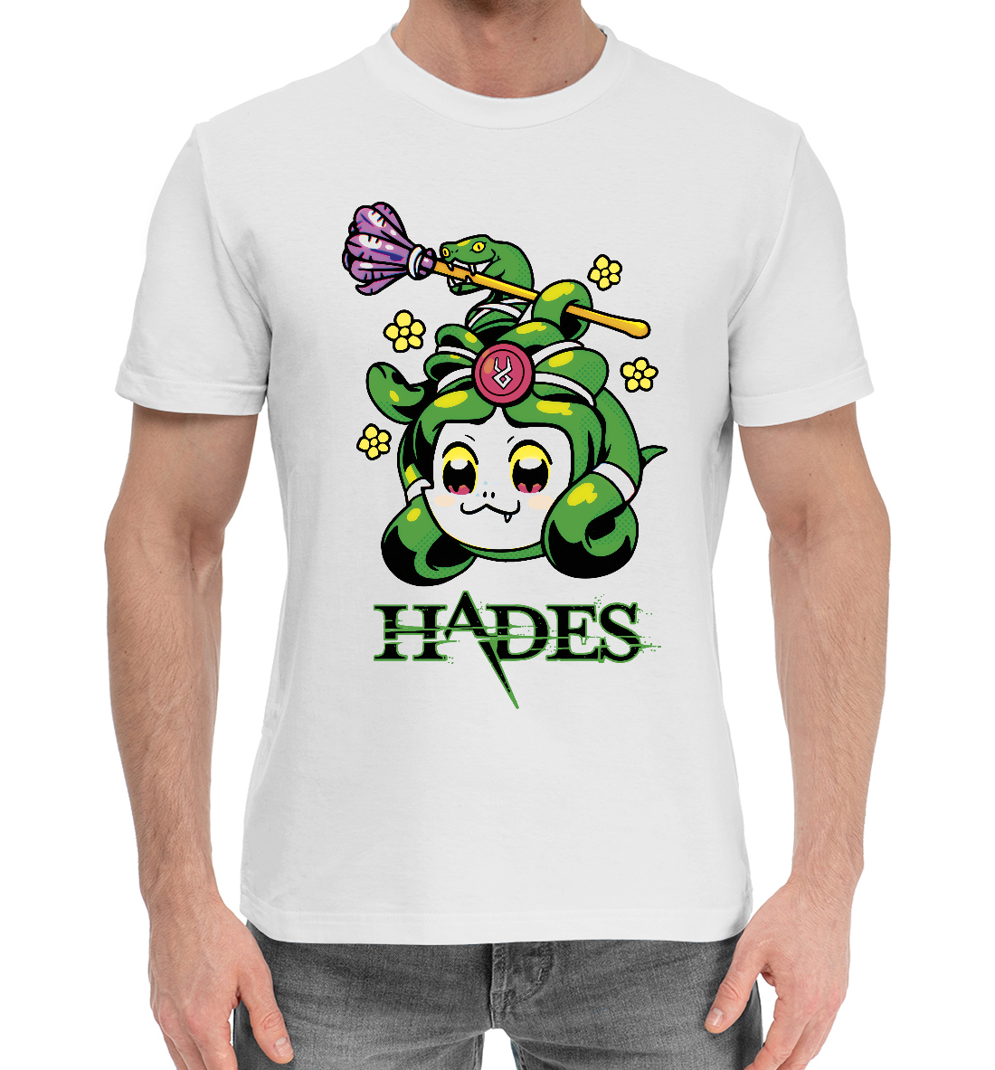 Мужская Хлопковая футболка с принтом Hades Dusa Gorgon, артикул RPG-436145-hfu-2mp