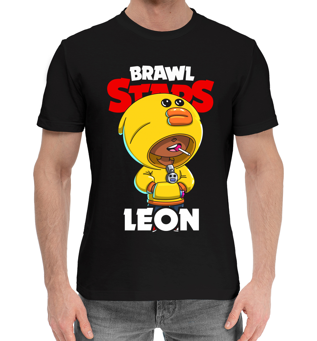 Мужская Хлопковая футболка с принтом Brawl Stars, Sally Leon, артикул CLH-924548-hfu-2mp
