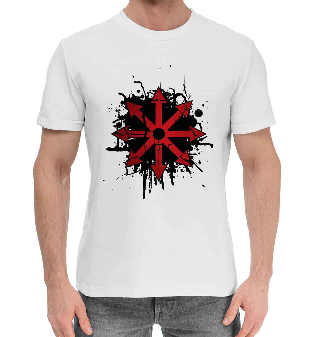Мужская Хлопковая футболка с принтом Warhammer, артикул WHR-451711-hfu-2mp