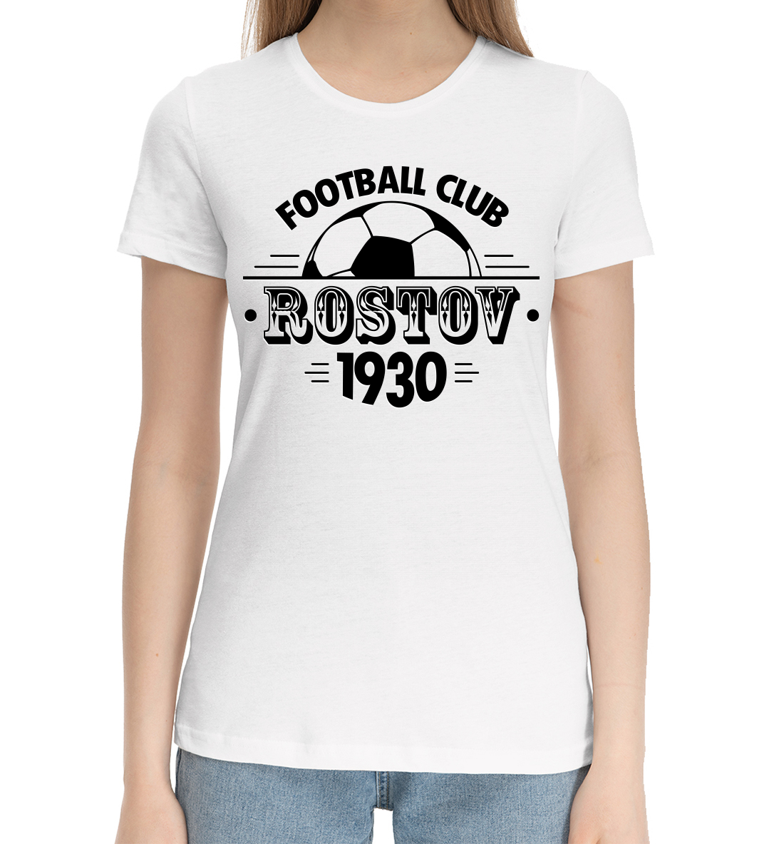 Женская Хлопковая футболка FC Rostov, артикул RST-782314-hfu-1mp