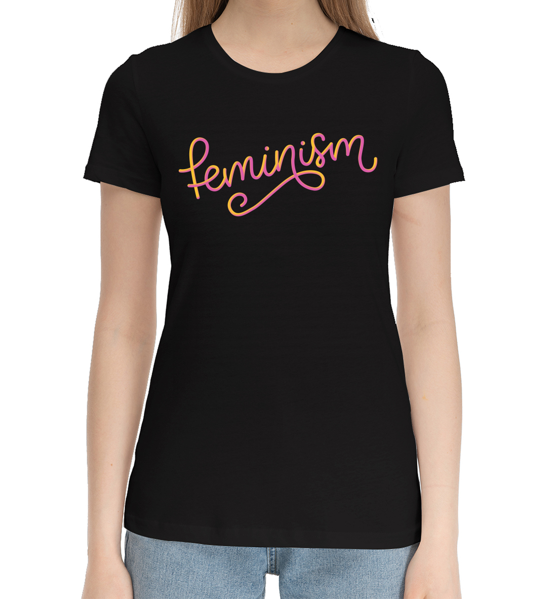 Женская Хлопковая футболка с принтом Feminism, артикул MRT-963100-hfu-1mp
