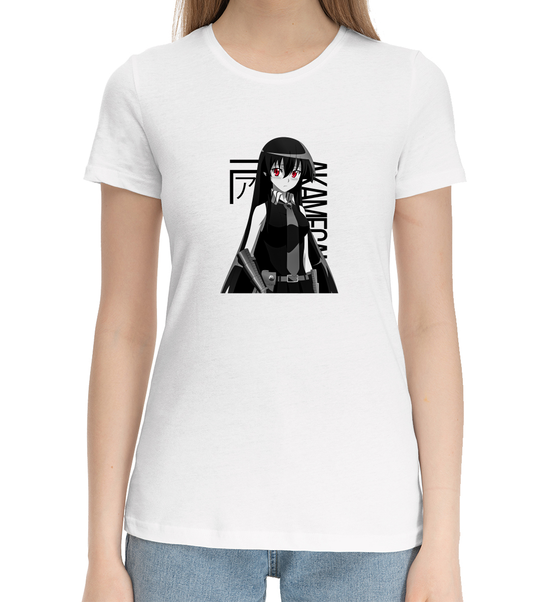 Женская Хлопковая футболка с принтом Убийца Акамэ, артикул ANR-506748-hfu-1mp