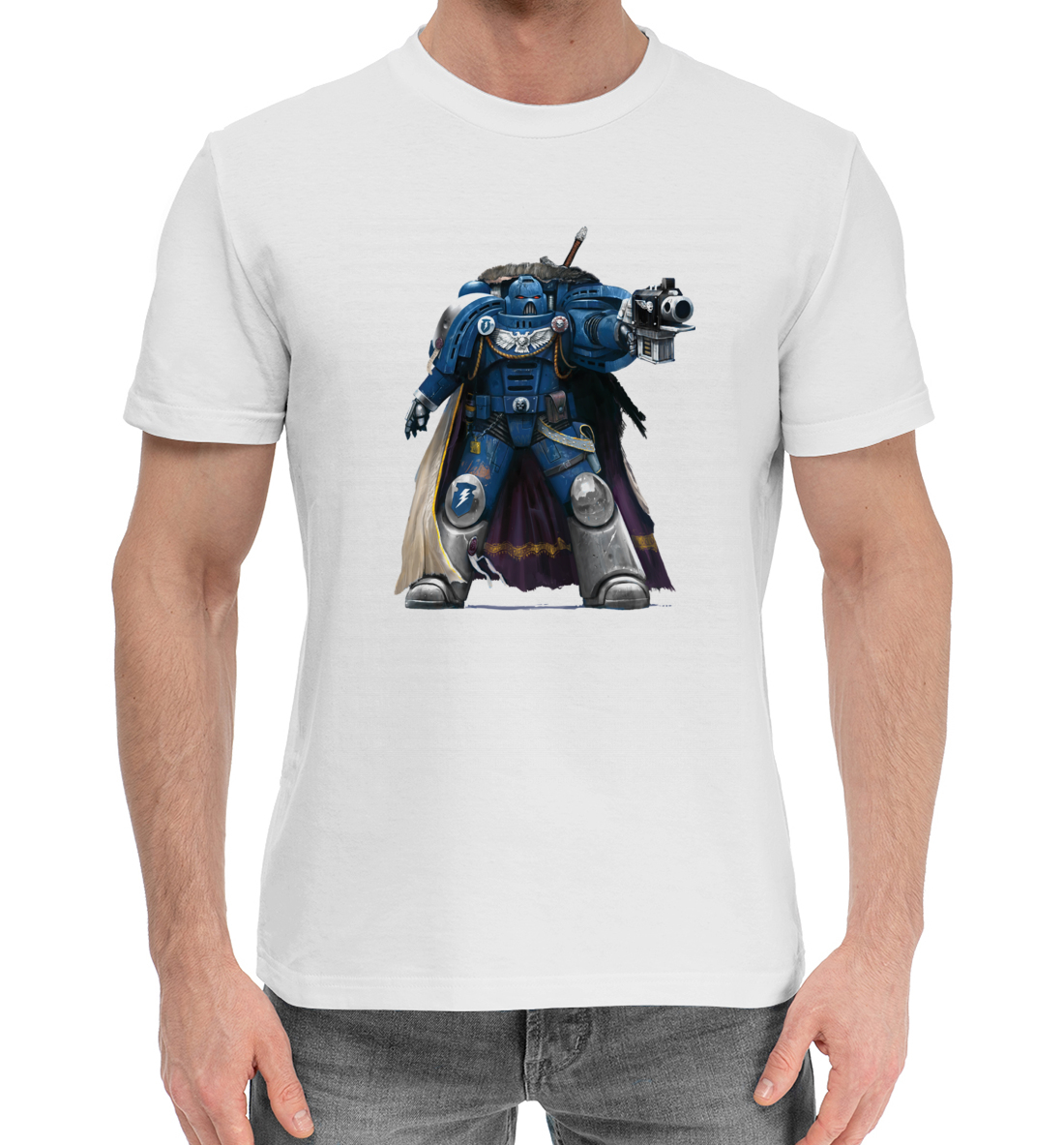 Мужская Хлопковая футболка с принтом Warhammer, артикул WHR-744363-hfu-2mp