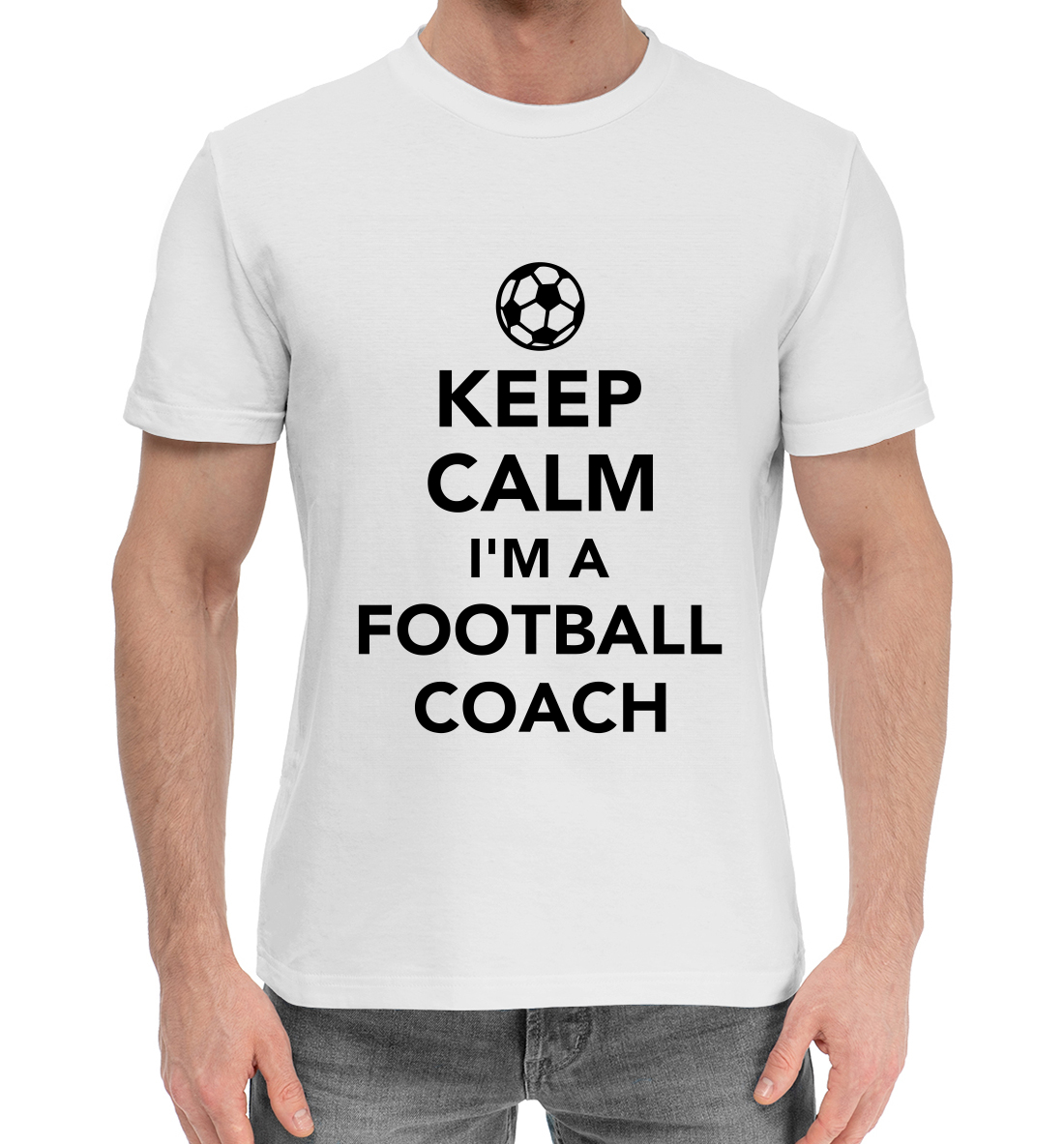 Мужская Хлопковая футболка Футбольный тренер, артикул FTO-697823-hfu-2mp