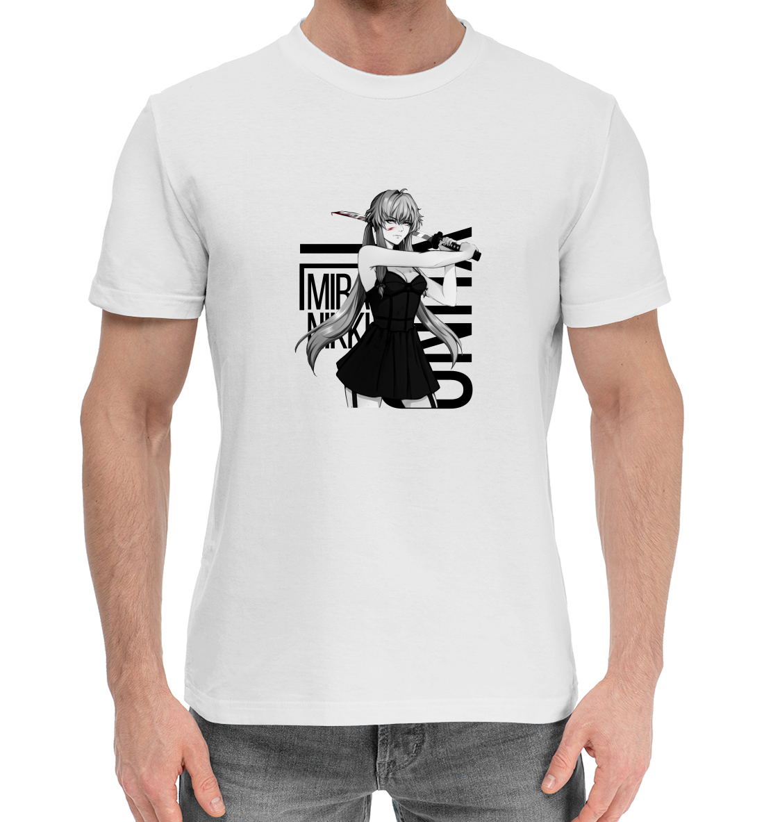 Мужская Хлопковая футболка с принтом Юно Гасай, артикул ANR-644922-hfu-2mp