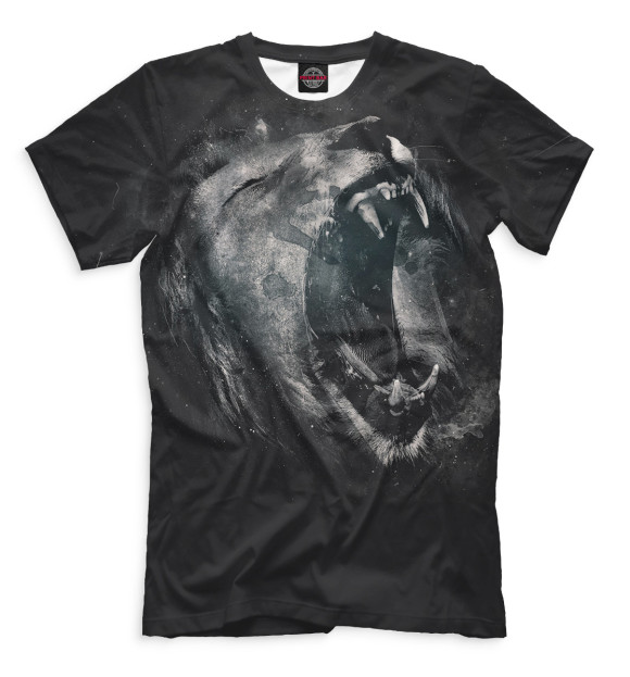 Мужская футболка с изображением Львы цвета Черный