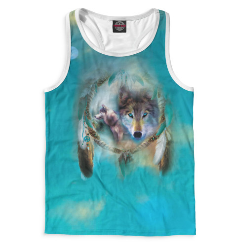 Майки борцовки Print Bar, Белый, Волки 
Майки борцовки Print Bar, Белый, Волки