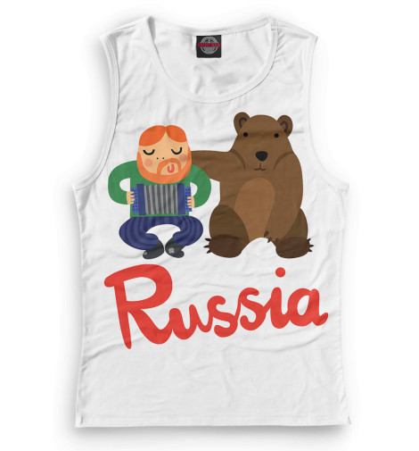 Майки Print Bar, Белый, Медведь и гармонист