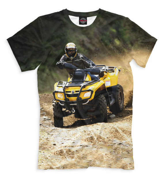 Мужская футболка с изображением Квадроцикл цвета Молочно-белый