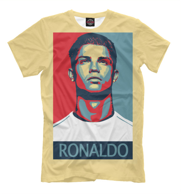 Мужская футболка с изображением Роналду цвета Бежевый