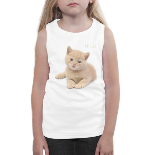 Майки Print Bar, Белый, Котёнок 
Майки Print Bar, Белый, Котёнок