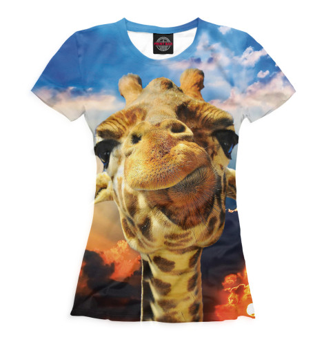 Футболки Print Bar, Белый, Жираф 
Футболки Print Bar, Белый, Жираф