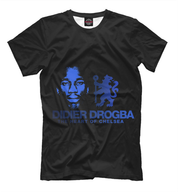 Мужская футболка с изображением Drogba цвета Черный