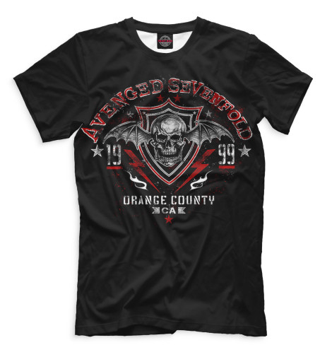 Футболки Print Bar, Черный, Avenged Sevenfold 
Футболки Print Bar, Черный, Avenged Sevenfold
