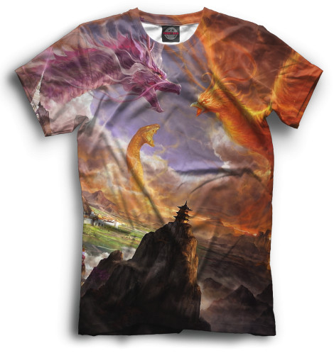 Футболки Print Bar, Черный, Драконы