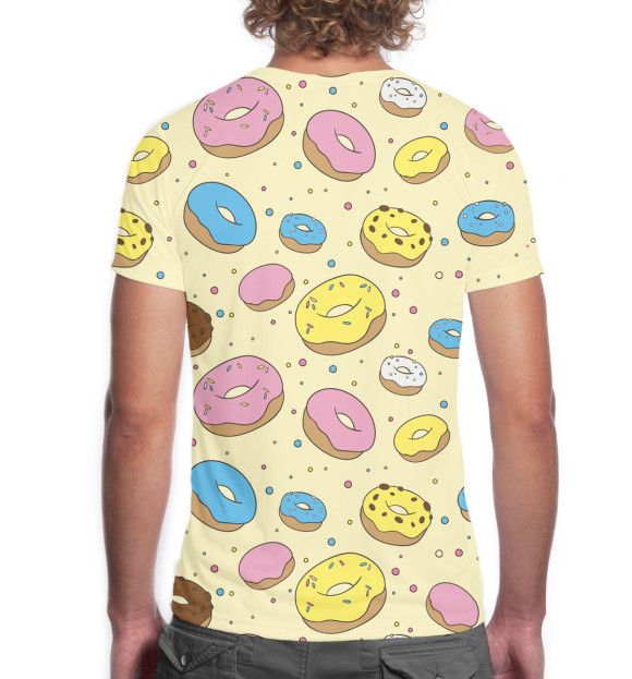 Мужская футболка с изображением Пончики цвета Белый
