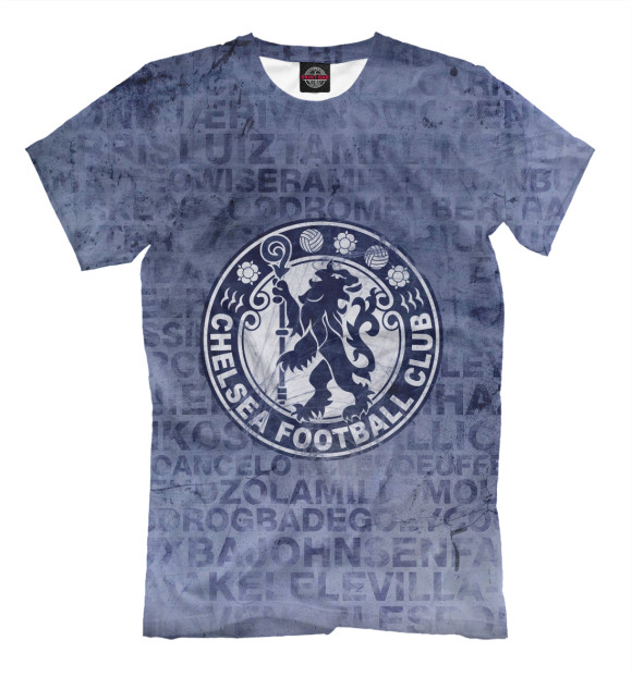 Мужская футболка с изображением FC Chelsea цвета Серый