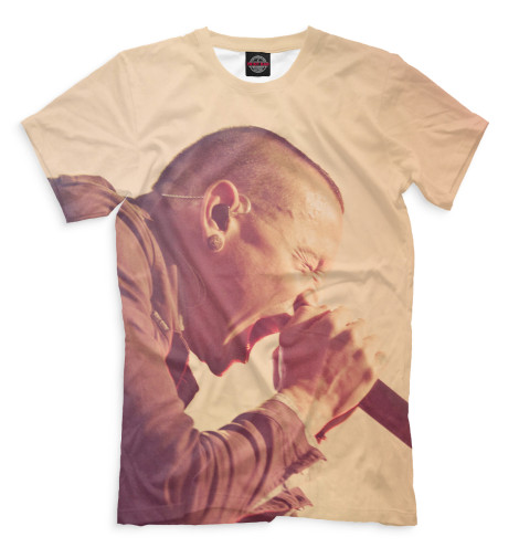 Футболки Print Bar, Бежевый, Chester Bennington