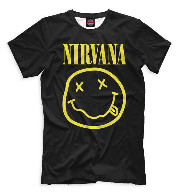 Мужская футболка с изображением Nirvana цвета Черный