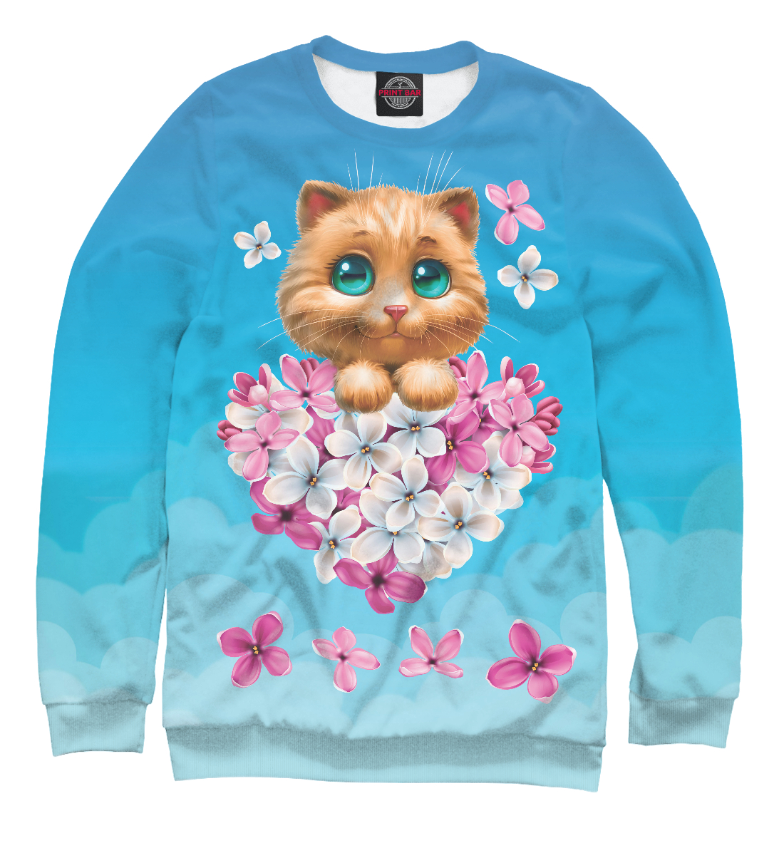 

Котенок и сердечко из цветов