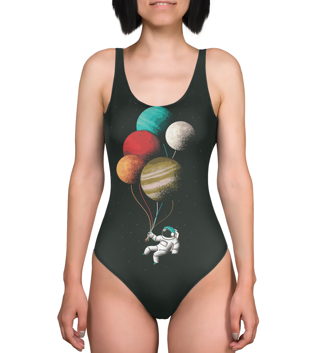 

Космонавт в космосе с планетами