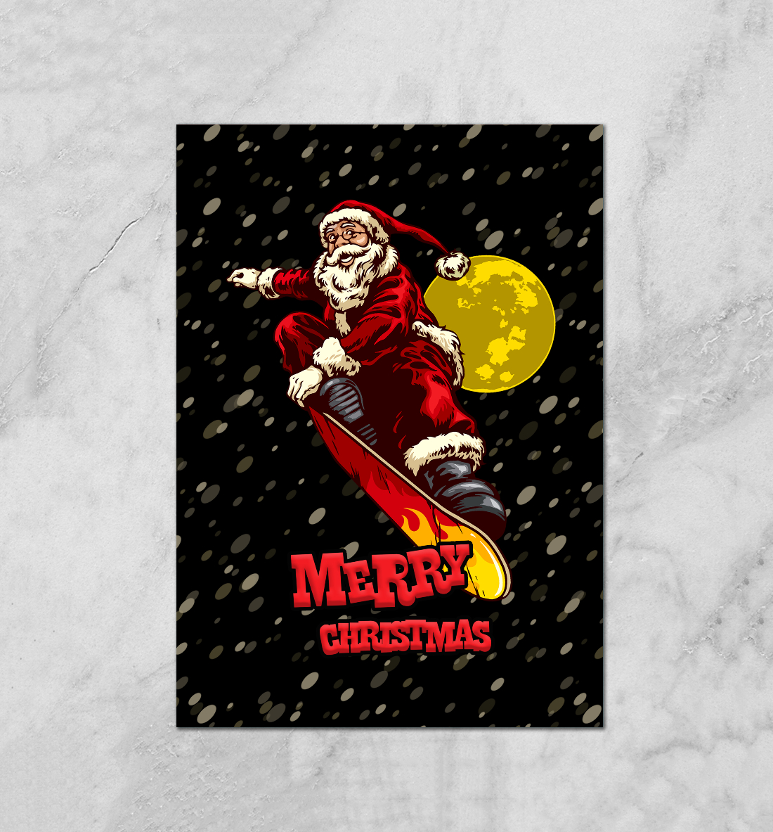 

Santa Claus on a snowboard