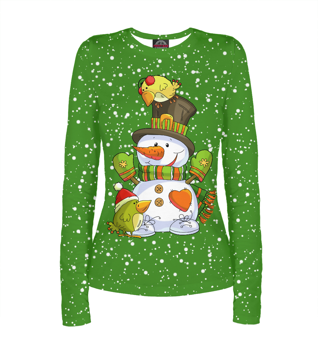 

Снеговик с птичками