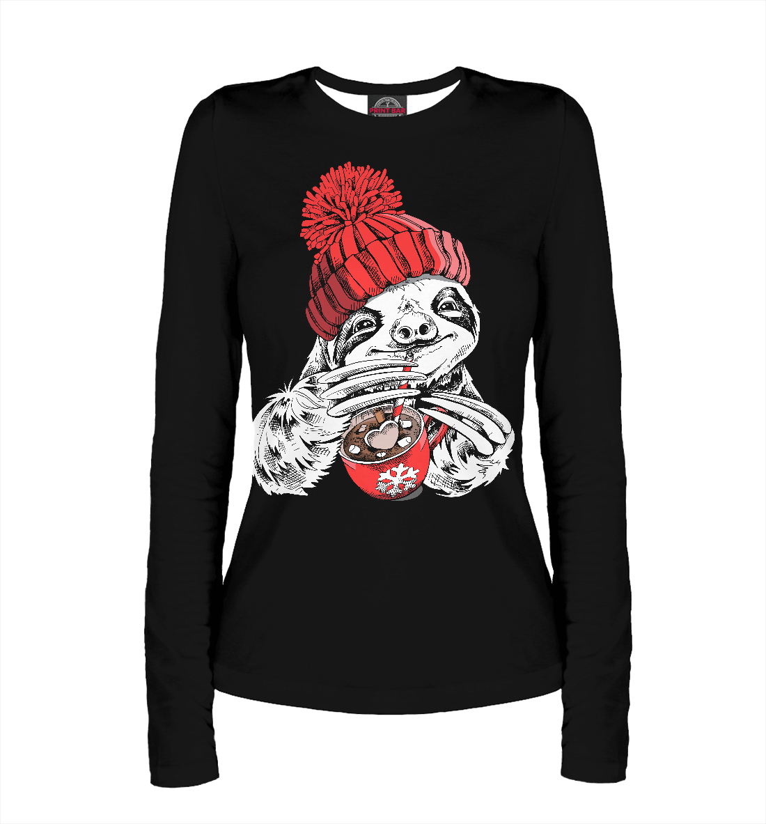 

Милый ленивец с кофе