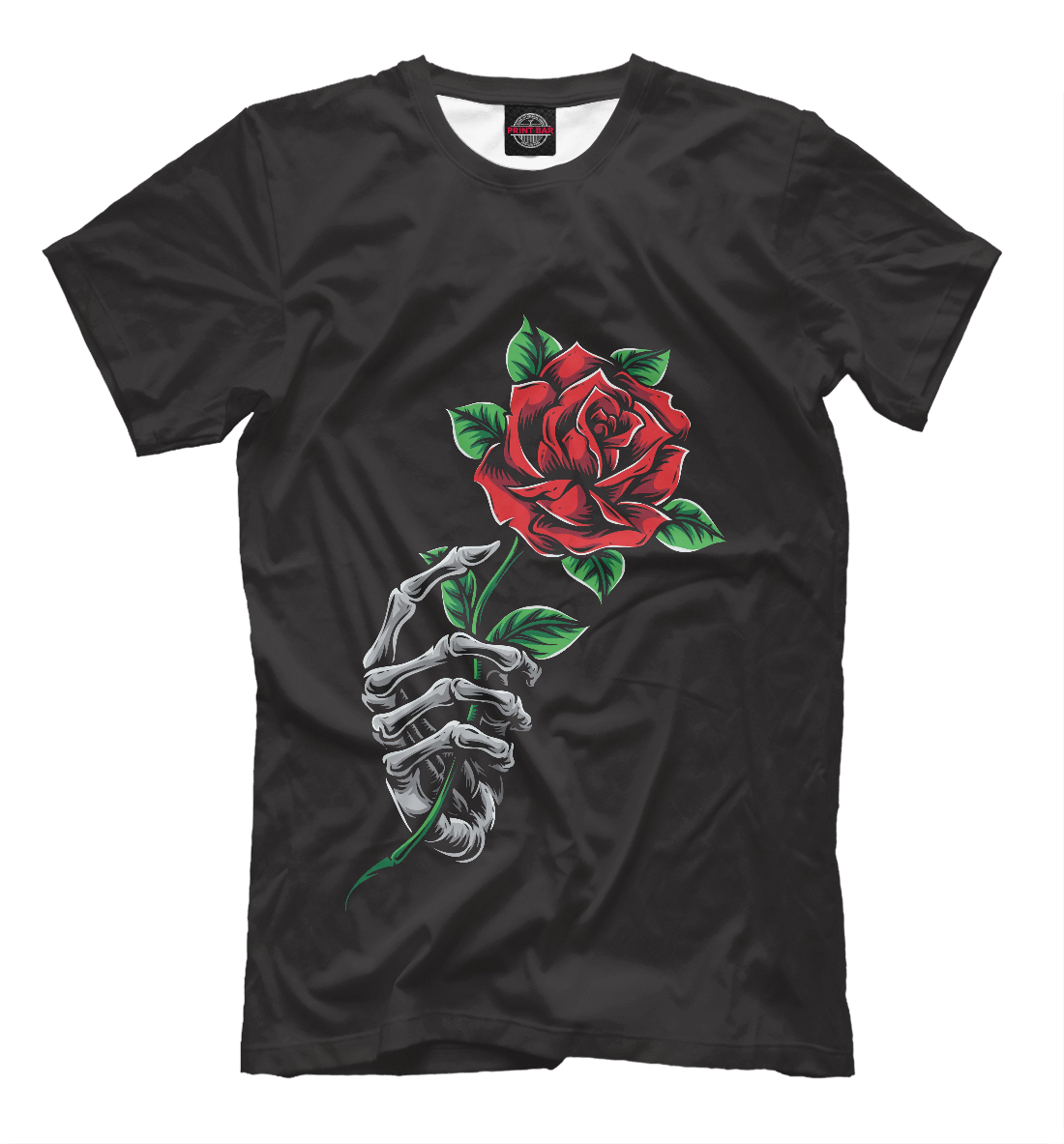 Роза в руке скелета