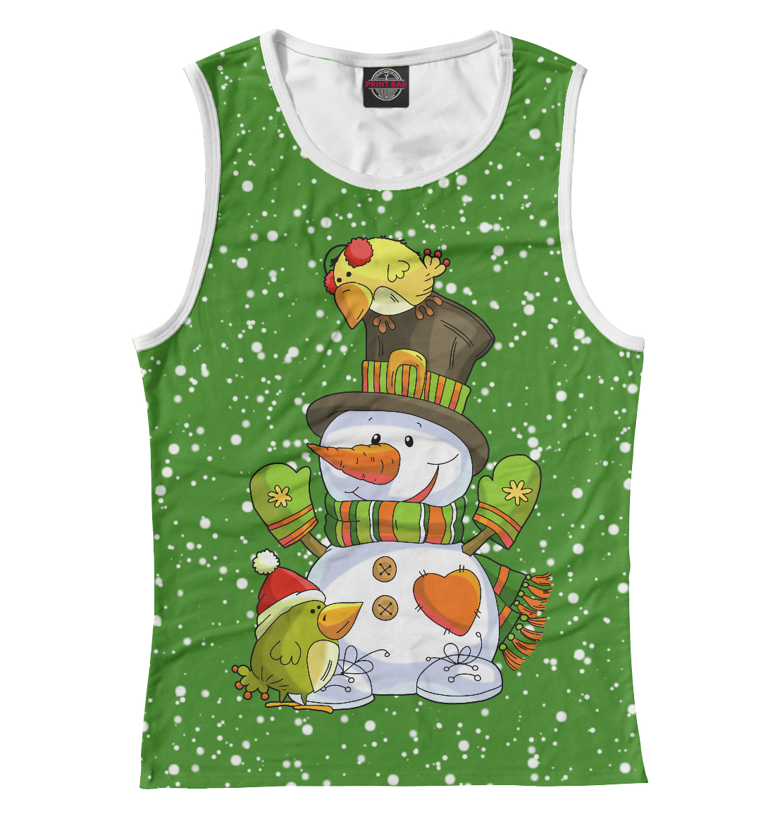 

Снеговик с птичками