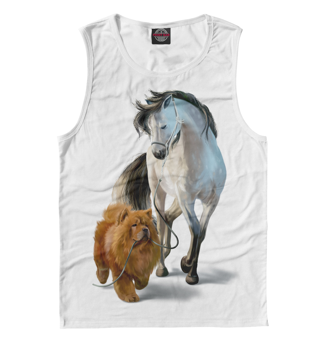 

Чау-чау и белый конь