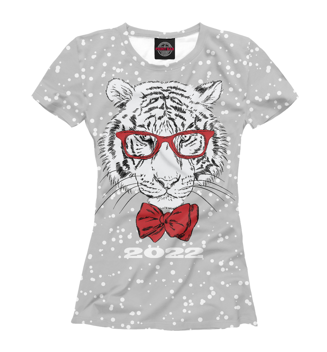 

Белый тигр с красным бантом