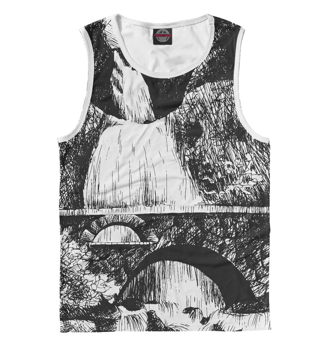 

Мост у горного водопада