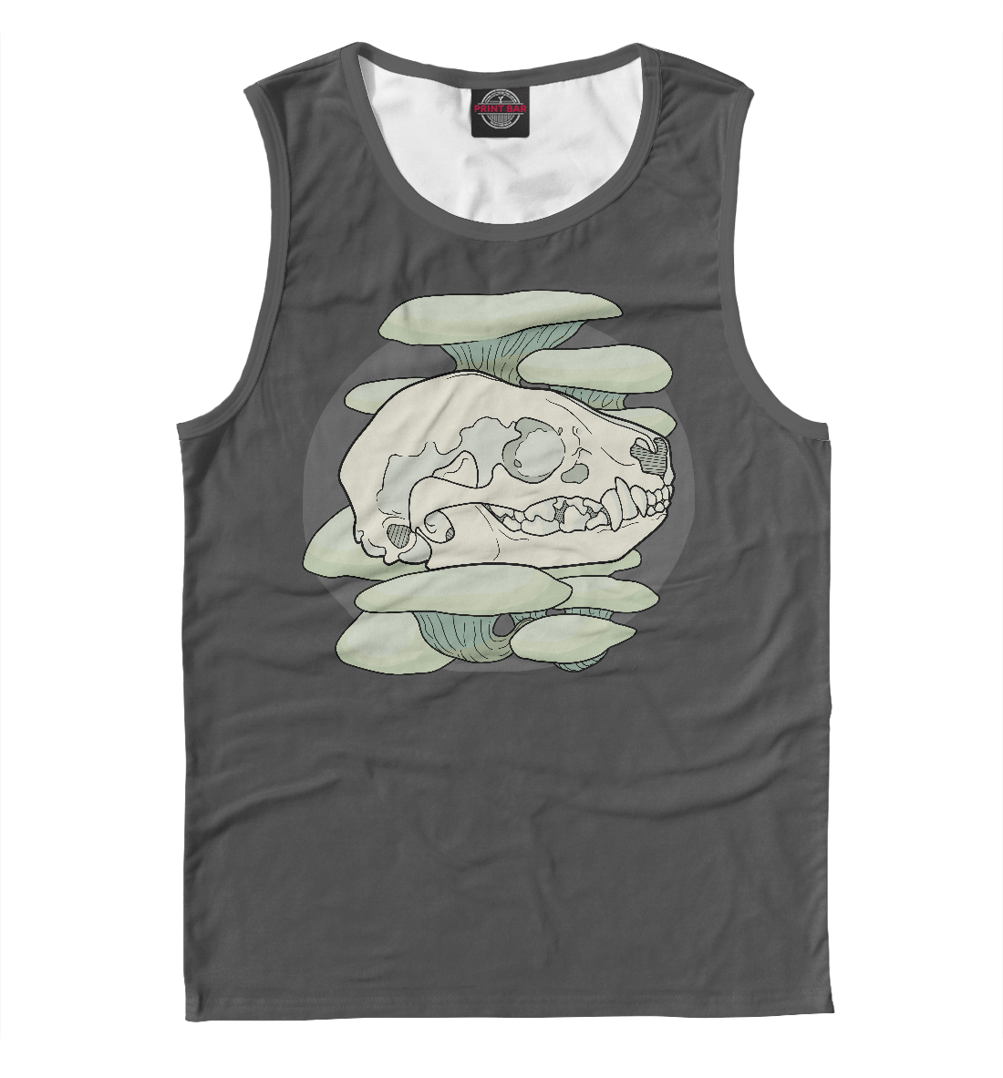 

Череп в грибах