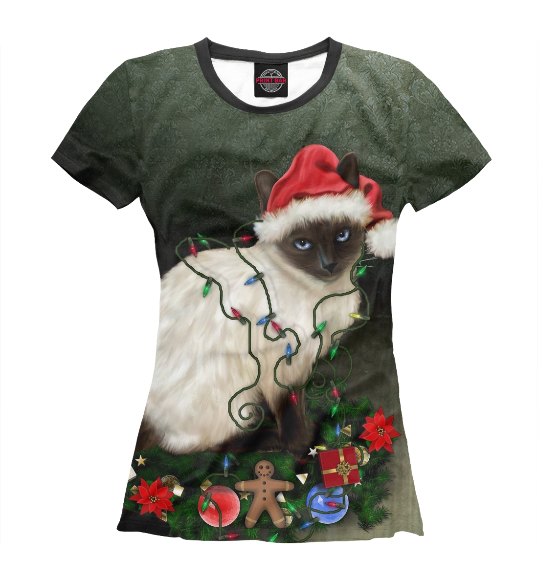 

Кошка с гирляндой