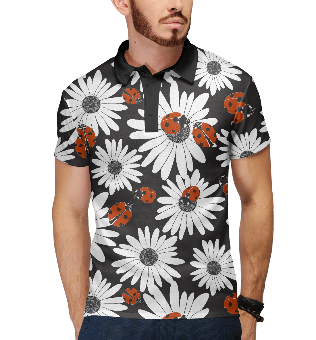 

Божьи коровки на ромашках