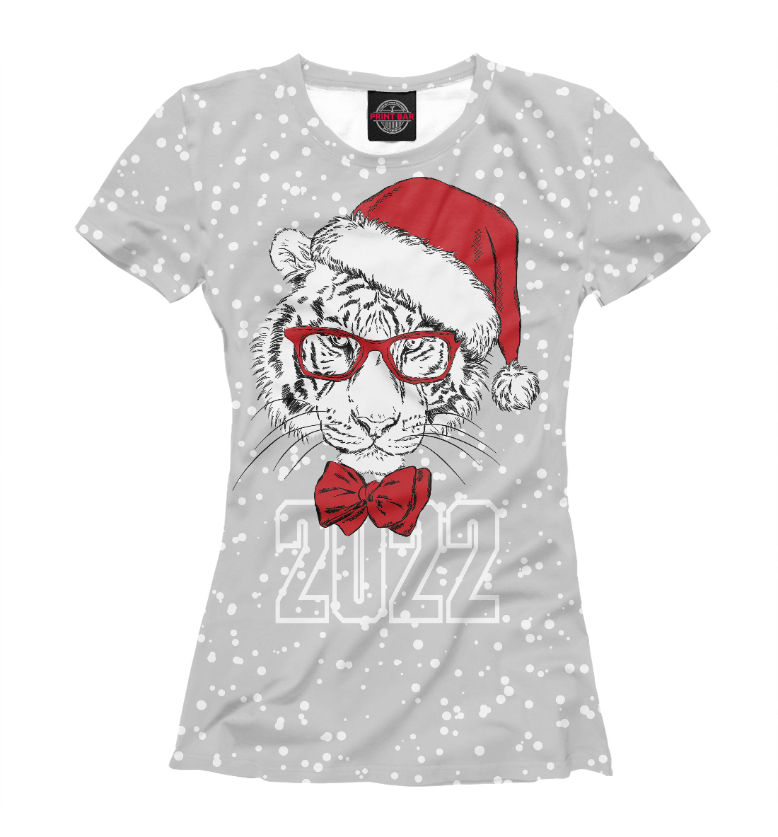 

Белый тигр в шапке Санты