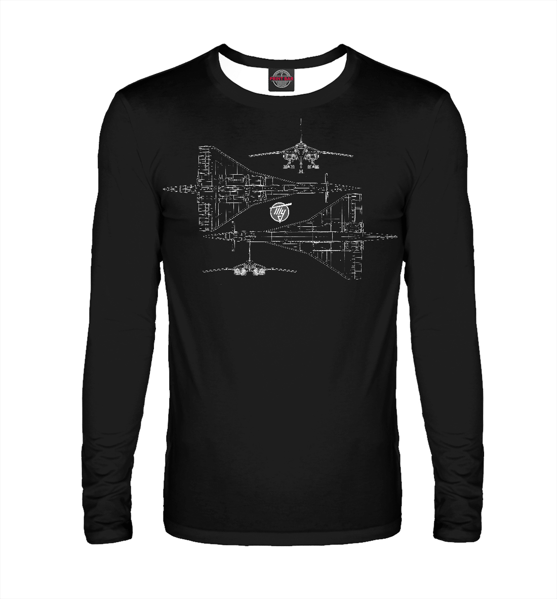 

Схема самолета ТУ-144 черная