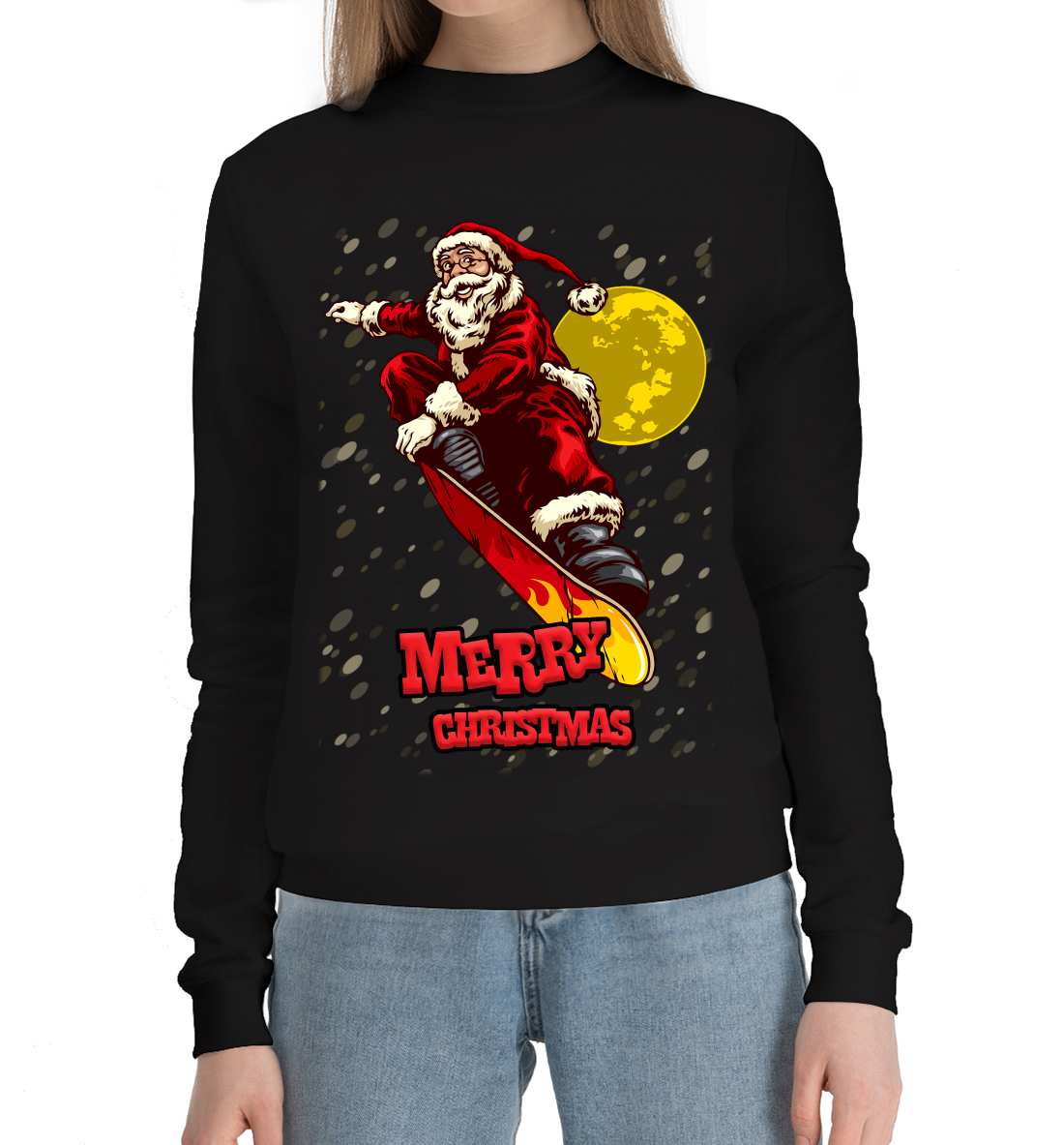 

Santa Claus on a snowboard