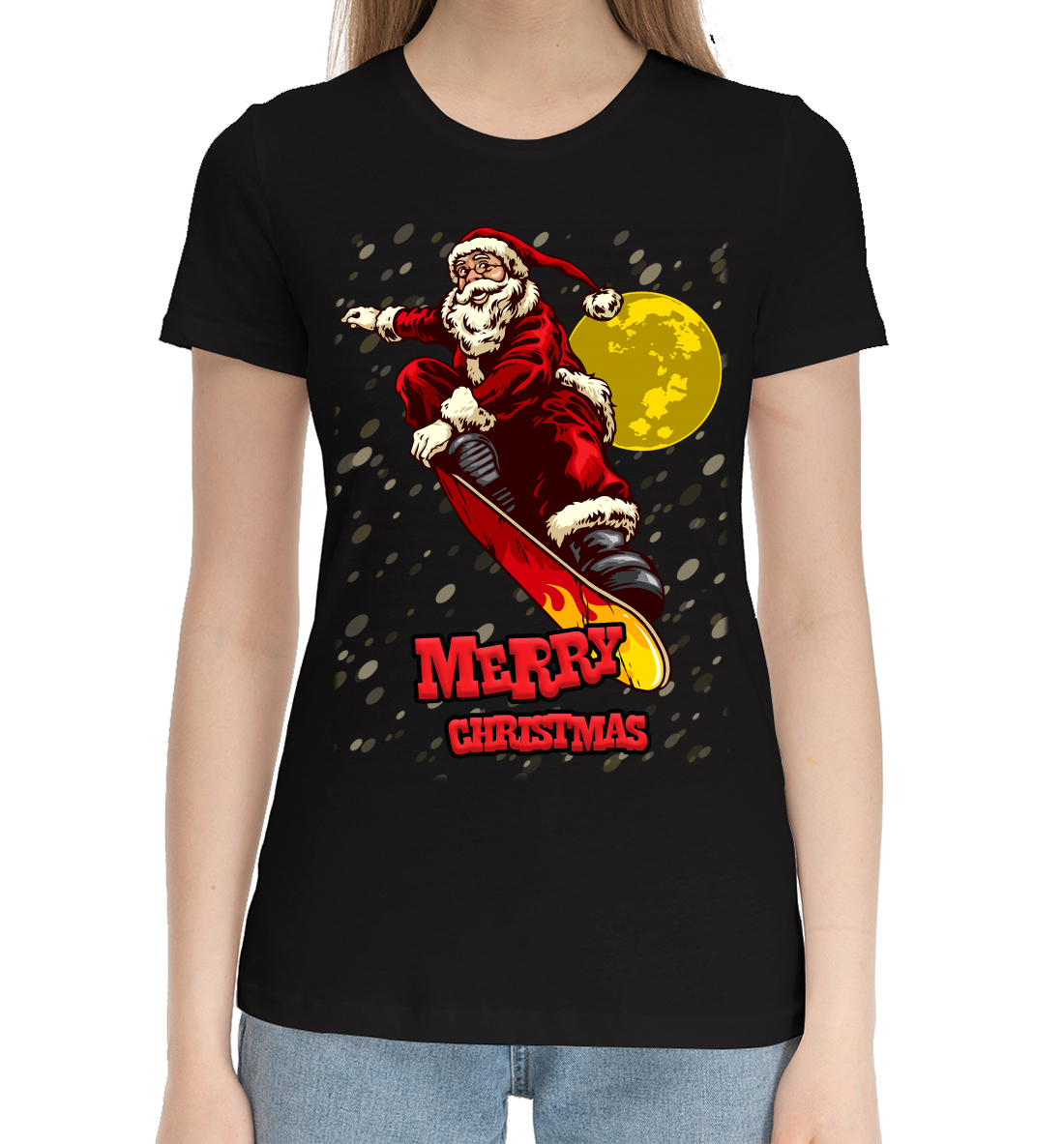 

Santa Claus on a snowboard