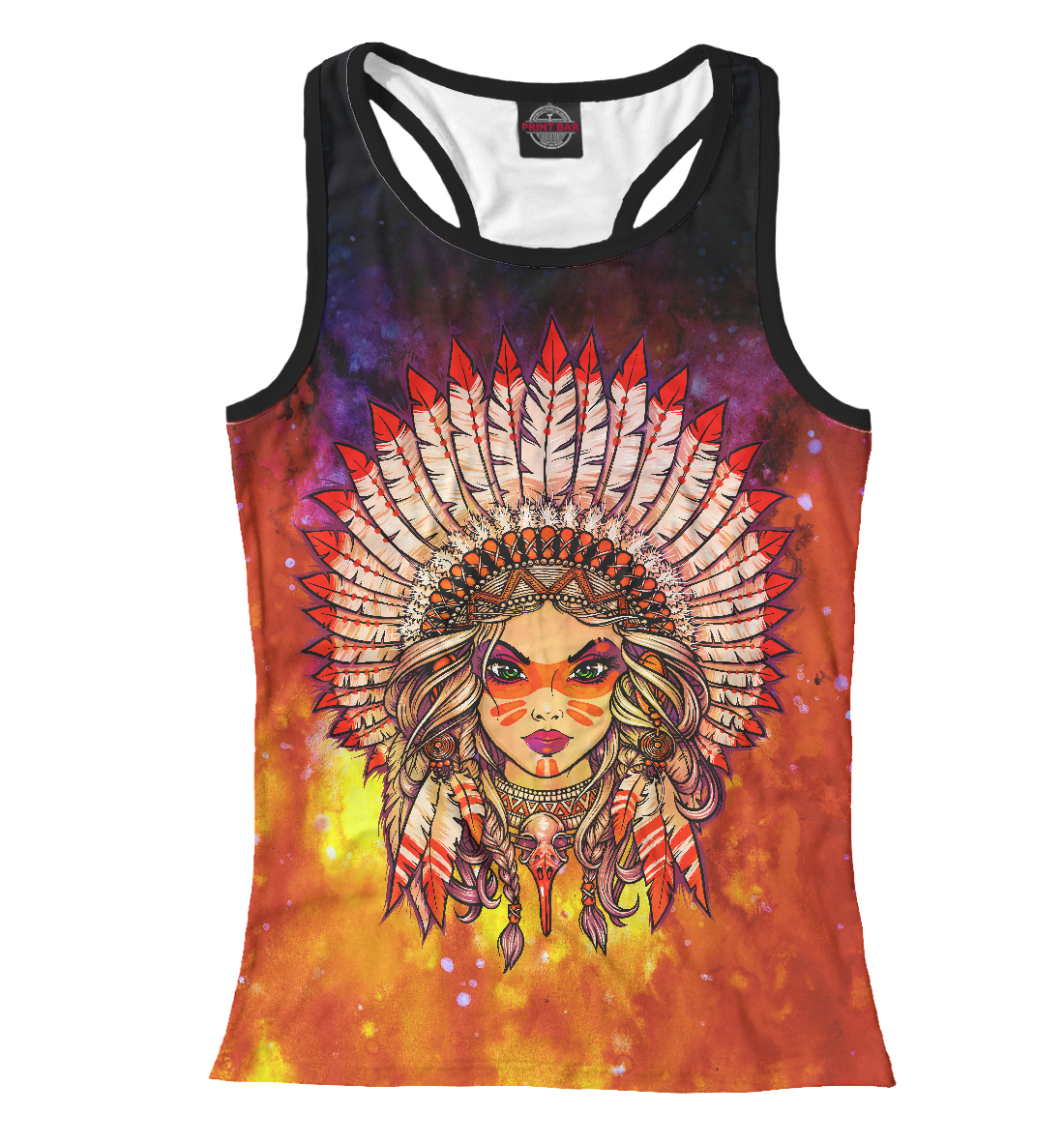 

Блондинка в индейском головном уборе